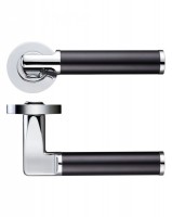 Door Handles Stanza Milan Lever on Round Rose Dual Finish Polished Chrome & Black ZPZ030CPMB 17.01