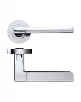 Door Handles Stanza Venice Lever on Round Rose Satin & Polished Chrome ZPZ070SCCP 17.01