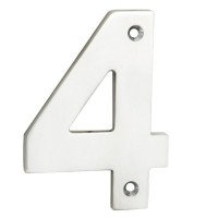 Door Number Steelworx NUM10104BSS 100mm No 4 Polished Stainless Steel 10.31