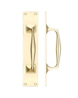 Pull Handle on Backplate Pub Style 300mm x 60mm Fulton & Bray FB112A Polished Brass 51.88