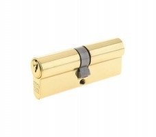 Vier Euro Double Cylinder 90mm Offset 40mm/50mm 5 pin Polished Brass 13.14