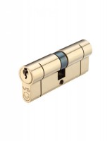 Vier Euro Double Cylinder 70mm 5 pin Polished Brass 11.21