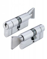 Vier Euro Cylinder & Turn 70mm 5 pin Satin Chrome Keyed Alike KA11 17.23