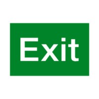 Exit Sign 100 x 100mm BS78 Rigid Self Adhesive BS5499 3.96