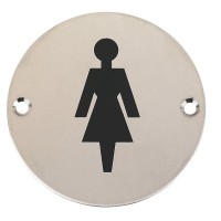 Female Toilet Sign Symbol 76mm Diameter SAA 4.68