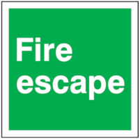 Fire Escape Sign 100 x 100mm BS81 Rigid Self Adhesive BS5499 3.96