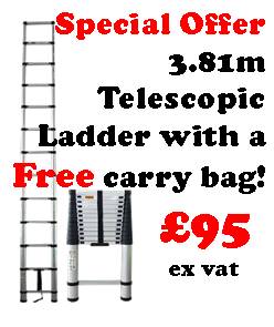 Forgefix 3.81 metre long when extended Telescopic Ladder comes with a free carry case! Ideal for home and diy use but built to EN131 makes it also ideal for trade and professional use.