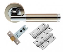 Carlisle Brass Door Handles Belas GK006SNCP/INTB Lever Latch Pack SN/CP 25.34