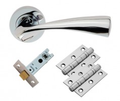 Carlisle Brass Door Handles Sintra GK007CP/INTB Lever Latch Pack Polished Chrome 25.25