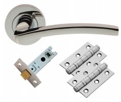 Carlisle Brass Door Handles Tavira GK009CP/INTB Lever Latch Pack Polished Chrome 25.25