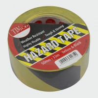 PVC Hazard Tape Self Adhesive Black / Yellow 33M x 50mm 5.76