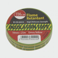 PVC Electrical Insulation Tape 25M x 18mm Green / Yellow Stripe 1.28