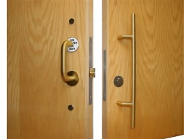Jeflock Sliding Door Accessible Toilet Lock Satin Brass 708.65