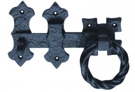 Ludlow Foundries Ring Handle Gate Latch 150mm LF5547 Black Antique 30.10