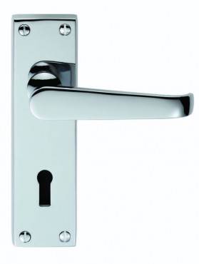 Carlisle Brass Door Handles M30CP Victorian Lever Lock Polished Chrome