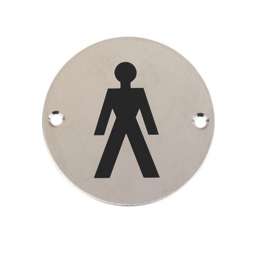 Male Toilet Sign Symbol 76mm Diameter PSS