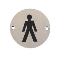 Male Toilet Sign Symbol 76mm Diameter SAA 4.68