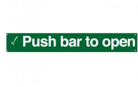 600 x 100mm Rigid Self Adhesive Push Bar To Open Sign 8.76