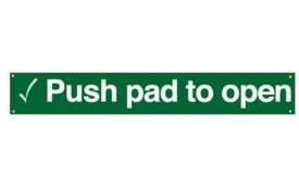 600 x 100mm Rigid Self Adhesive PVC Push Pad To Open Sign 8.76