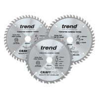 Trend Circular Plunge Saw Blades Craft Pro Triple Pack  CSB/160/3PK/A 160mm x 24T - 48T/PT - 48T 71.20