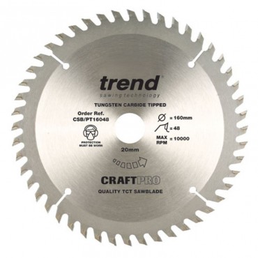 Trend Circular Saw Blade CSB/PT16048 CraftPro TCT 160mm 48T 20mm