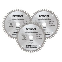 Trend Circular Plunge Saw Blades Craft Pro Triple Pack CSB/165/3PK/A 165mm x 48T x 20mm 53.56