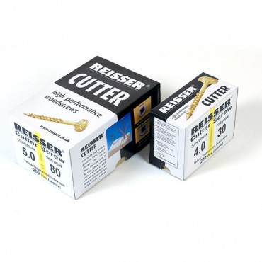 Reisser Cutter Wood Screws 4mm x 40mm Craft Pack Box of 200