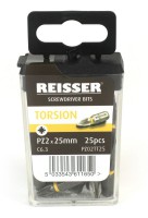 Reisser Torsion Screwdriver Bit Pozi PZ2 25mm Tic Tac Box of 25 12.35