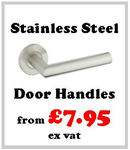 Satin stainless steel quality lever door handles sets in return to door DDA compliant, mitred, straight shape. Also matching escutcheons available. Available to despatch ironmongery direct to anywhere in the UK.
