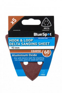 Delta Sanding Sheets 93mm 60Grit Pack of 5 BlueSpot 19860