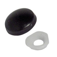 Plastic Dome Screw Cover Caps Black Pack of 25 2.33