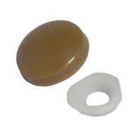 Plastic Dome Screw Cover Caps Light Brown Pack of 25 2.03