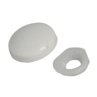 Plastic Dome Screw Cover Caps White Pack of 25 2.33