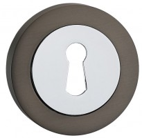 Fortessa Lever Key Escutcheons Gun Metal Grey & Polished Chrome per Pair 12.01