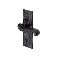 Marcus TC120 Shropshire Lever Bathroom Door Handles  Antique Black Iron 25.06