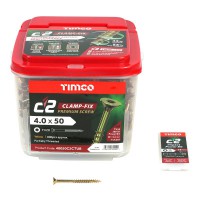 Timco C2 Clamp-Fix Premium Screws TX Drive Tub of 800 4.0mm x 50mm 37.75