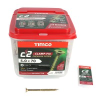 Timco C2 Clamp-Fix Premium Screws TX Drive Tub of 375 5.0mm x 70mm 37.75