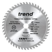 Trend Circular Saw Blade CSB/18448TA Craft Pro TCT 184mm 48T 16mm Thin 26.13