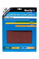 BlueSpot Wet & Dry Sandpaper Sheets 20 Piece Assorted Pack 19854 4.77