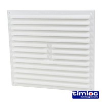 Timloc White Louvered Vent with Flyscreen 260mm x 235mm 5.78