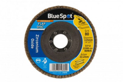 Zirconium Flap Disc 115mm 80 Grit BlueSpot 19695