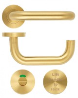 Zoo Hardware Lift to Lock Disabled Bathroom Lockset PVD Satin Brass 79.34