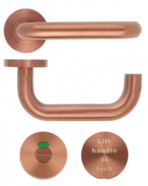 Zoo Hardware Lift to Lock Disabled Bathroom Lockset PVD Satin Bronze