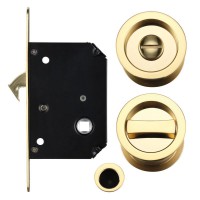 Zoo Sliding Pocket Door Lock Set FB81 Polished Brass 43.17