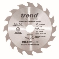 Trend Circular Saw Blade CSB/13616TA CraftPro TCT 136mm 16T 20mm Thin 20.55