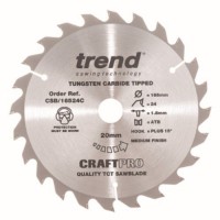 Trend Circular Saw Blade CSB/16524C CraftPro TCT 165mm 24T 20mm 23.43