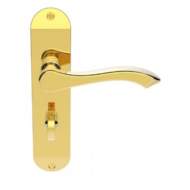 Carlisle Brass Door Handles DL182 Andros Lever Bathroom Lock Polished Brass