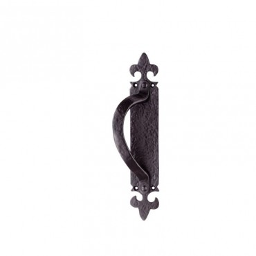 Ludlow Foundries Offset Pull Handle on Plate LF5260LH Left Hand Black Antique