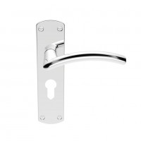 Serozzetta Door Handles SZC031YCP Tres Euro Profile Lock Polished Chrome 22.80