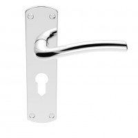 Serozzetta Door Handles SZC041YCP Cuatro Euro Profile Lock Polished Chrome 27.36